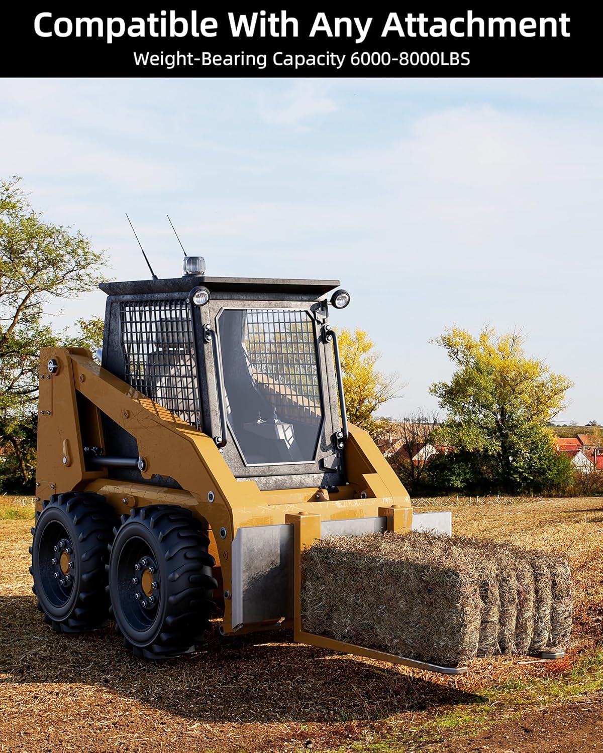 1/2 in Skid Steer Attachment Plate, Steel Skid Steer Mount Plate, Quick Attachment Loader Plate Easy to Weld or Bolt to Different Accessories