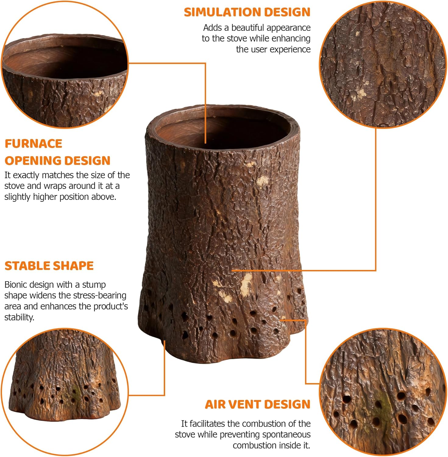 11 inch Smokeless Fire Pit, Smokeless Stove for Camping, Outdoor and Patio, Fueled by Wood Pellets or Firewood, Comes with Wood-Colored Exterior Trim