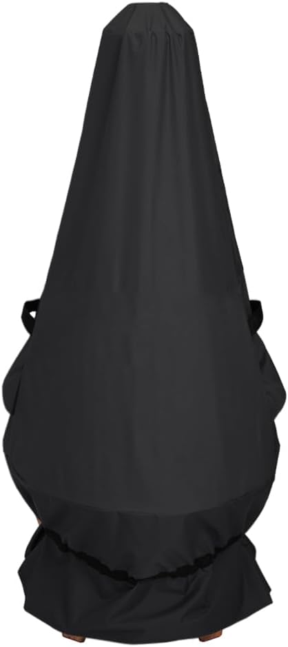 6-Foot Large Chiminea Outdoor Fireplace Cover Waterproof Heavy Duty Tall Round Steel Wood Burning Chimnea Cover