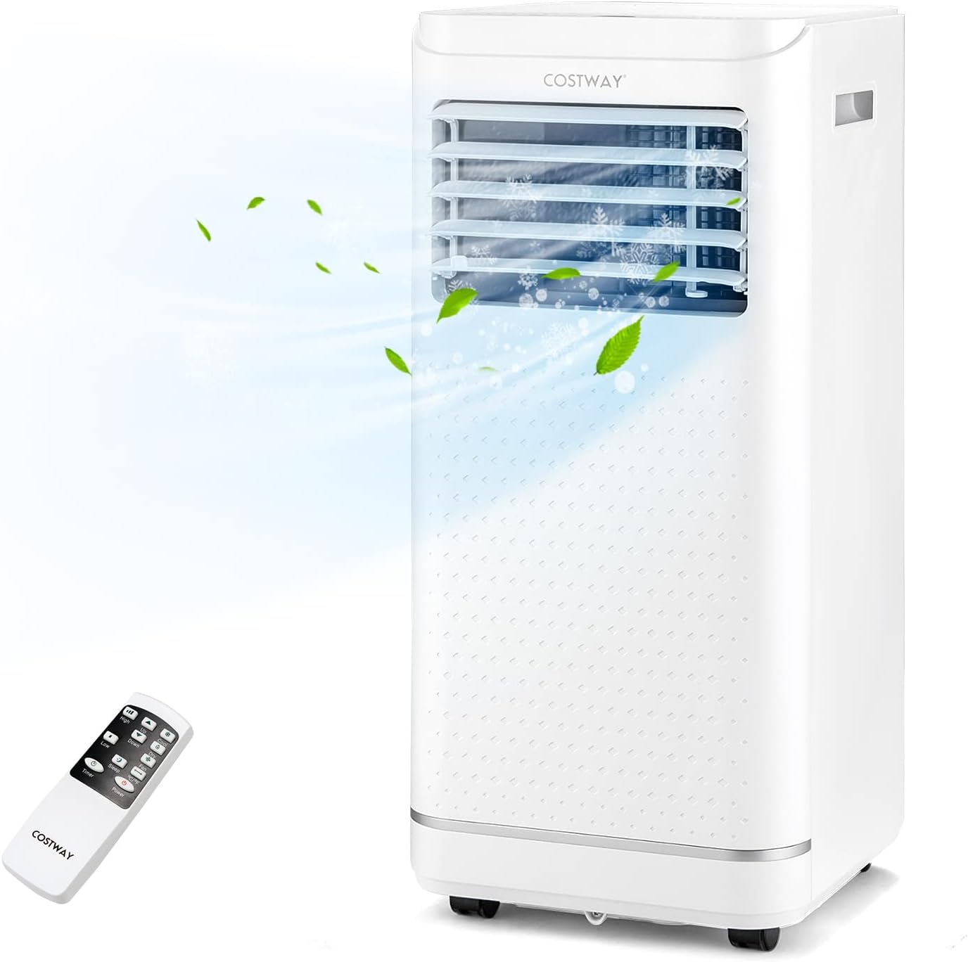 COSTWAY 10000 BTU Portable Air Conditioner, Personal AC Unit with Dehumidifier & Fan Mode, Sleep Mode, 24H Timer, LED Display, Child Lock, Remote Control, Cool Rooms up to 350 Sq.Ft (10000BTU)
