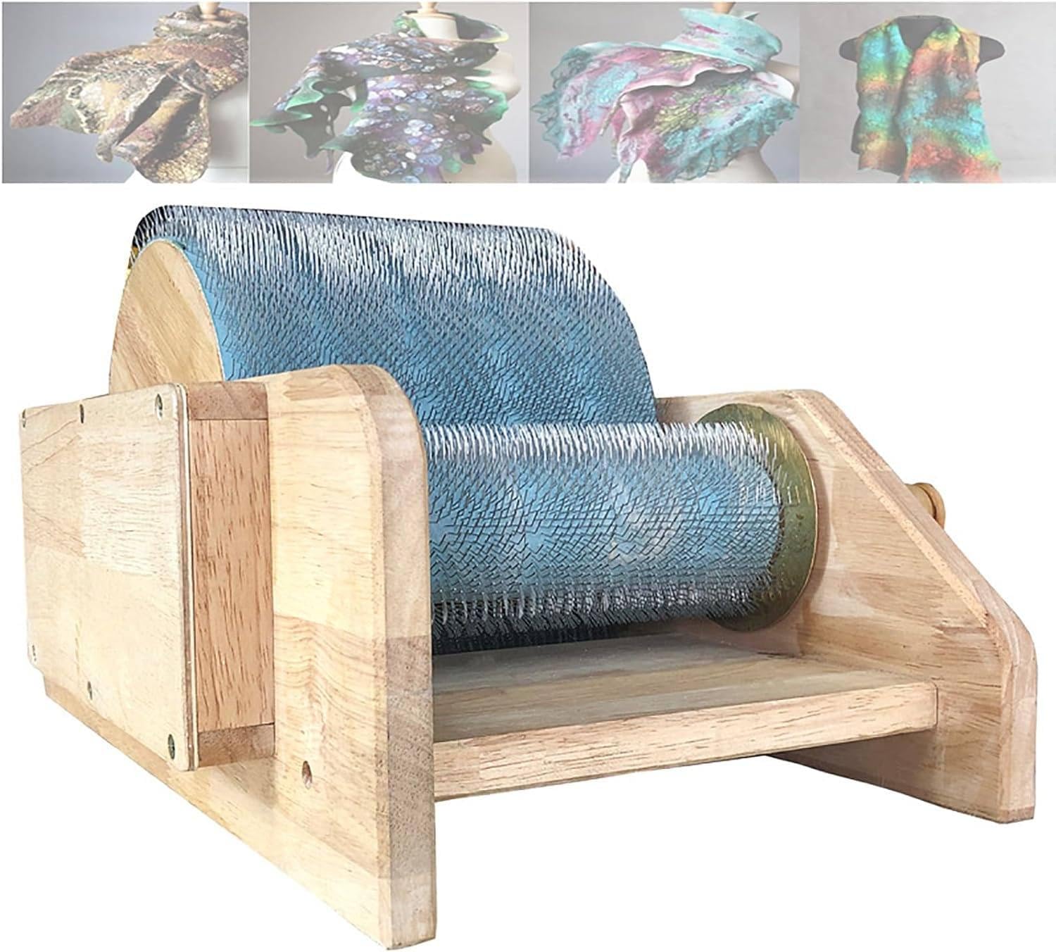 Wool Fiber Drum Carding Machine, DIY Manual Wool Felt Machine, with Roller and Nylon Bearings, Wool Blending Board Carding Machine, for Cotton, Linen, Silk, Mix Colors Quickly and Efficiently