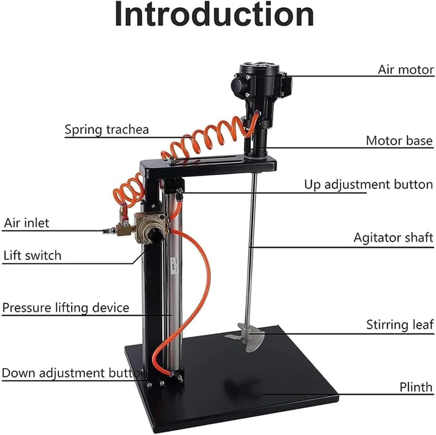 Pneumatic Paint Mixer, Automatic Lift Paint Stirrer, Paint Stirring Machine, Coating Agitator for Paint Dye Hydrosol Mixing