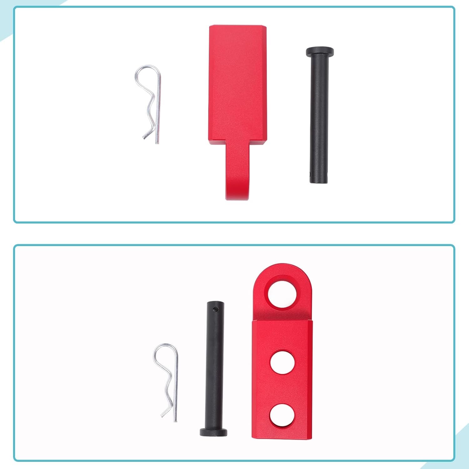 Aunginsy Tow Hitch Receiver Hook with Tightener Compatible with Toyota Tundra 2007-2021 Accessories, Car Shackle Mount Trailer Hitch Lock Pin Heavy Duty Solid Recovery Towing Kit for Trucks, Red