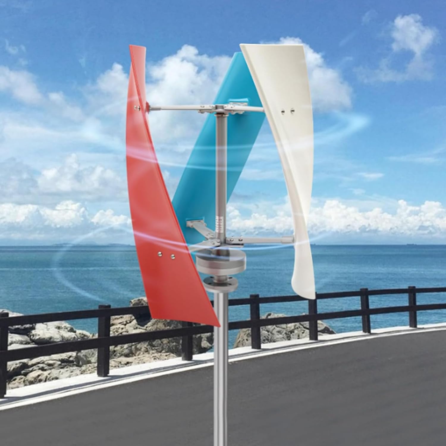 48v, 12000W Vertical axis Wind Turbine with Controller 12V 24V 48V Low Noise Three Blade Wind Turbine for Home, Boat, Street Lighting