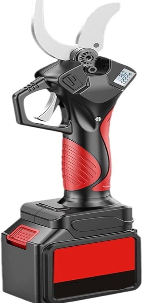 Electric Pruning Shears, Professional Pruner with LCD Power Display, 60mm Cutting Diameter, Anti-Shear Hand Design, Real-time Power Display, Suitable for Gardening and Pruning Of Fruit Branches