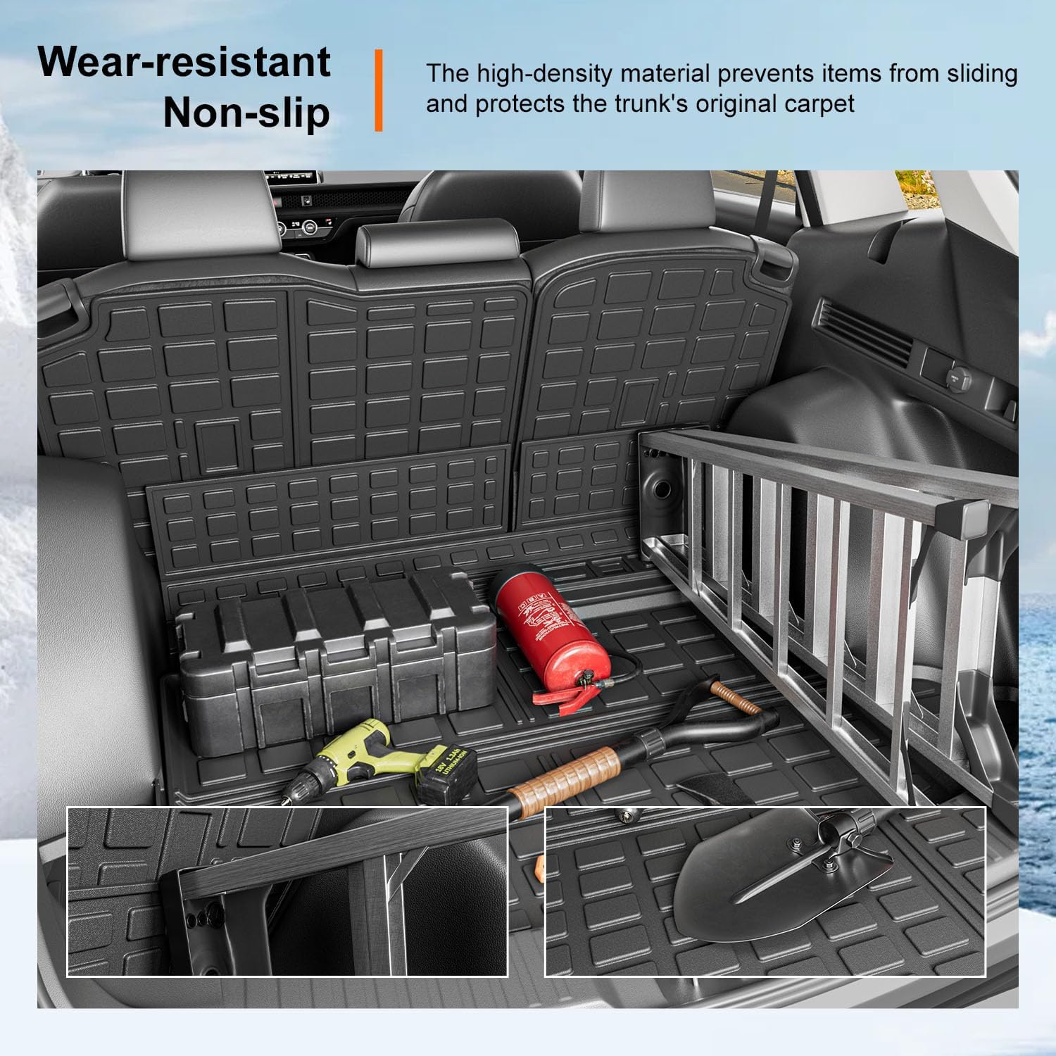 powoq Fuel Cargo Mat Compatible with 2023 2024 2025 2026 Honda CRV Trunk Mat TPE Trunk Liner Backrest Cargo Liner Replacement for 2023 2024 2025 2026 Honda CRV Accessories (Fit Fuel Lower Deck)