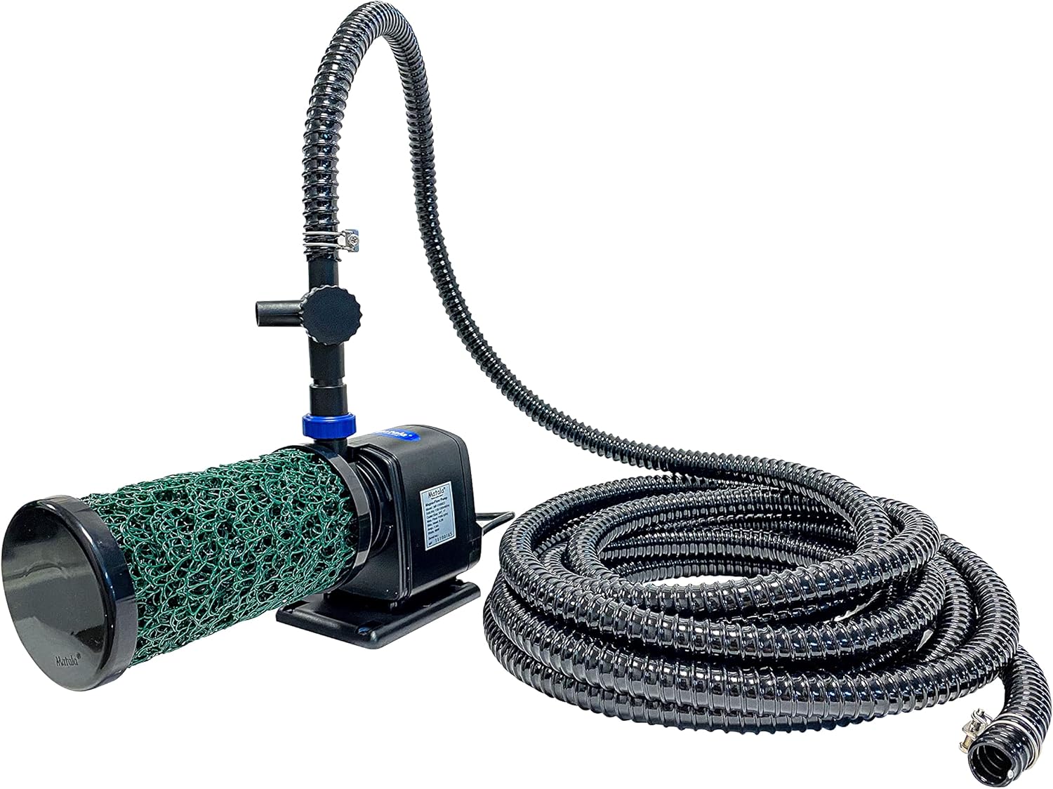 Water Pump with Pre-Filter and 25 feet Kink Free Hose | Includes Washable Filter and Flow Control Valve | Easy to Set up - Silent Operation - Eco-Friendly - Oil-Free | Matala Original!