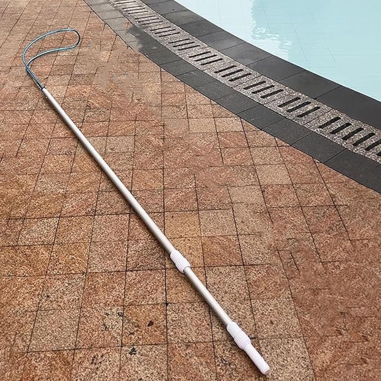 Pool Safety Hook Aluminum Rescue Life Hook, Professional 300cm(9.8ft) Telescopic Poles Safety Hook for Swimming Pool Water Park, Multi-use Emergency Rescue Equipment(300cm(9.8ft) Pole+Hook)