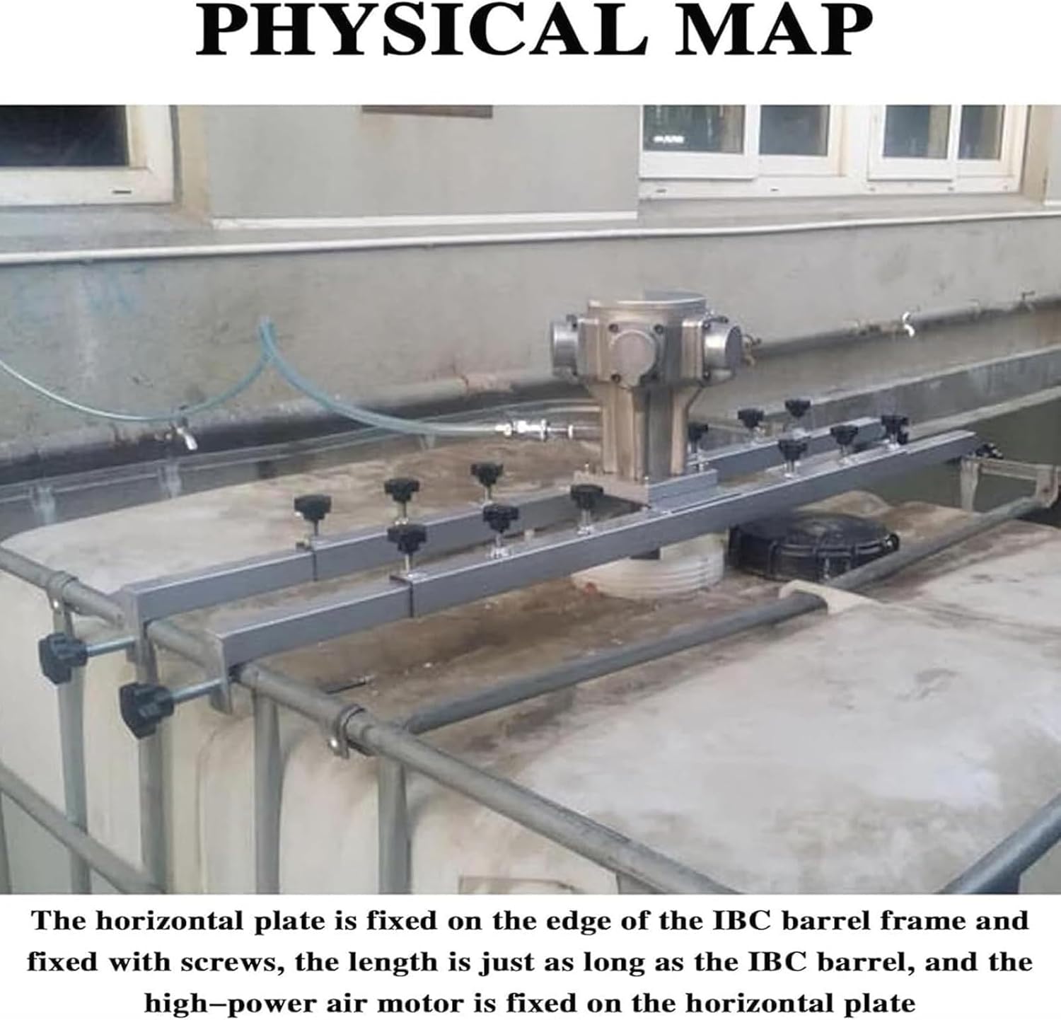 IBC Air Agitator, Pneumatic 1 Ton Tank Mixer Machine, 1/2HP 3/4HP 1HP Pneumatic Paint Mixer, Paint Stirring Machine, Bracket Air Agitators, Paint Mixing Equipment for Ink Dissolver(H003)