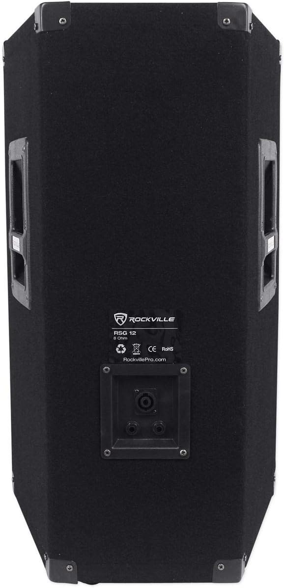 Rockville RSG12 12-Inch 1000 Watt Peak / 500 Watt RMS 8-Ohm 3-Way Passive PA Speaker, High-Power Audio, Durable Build, Wide Dispersion, for DJs and Live Events, 2-Piece