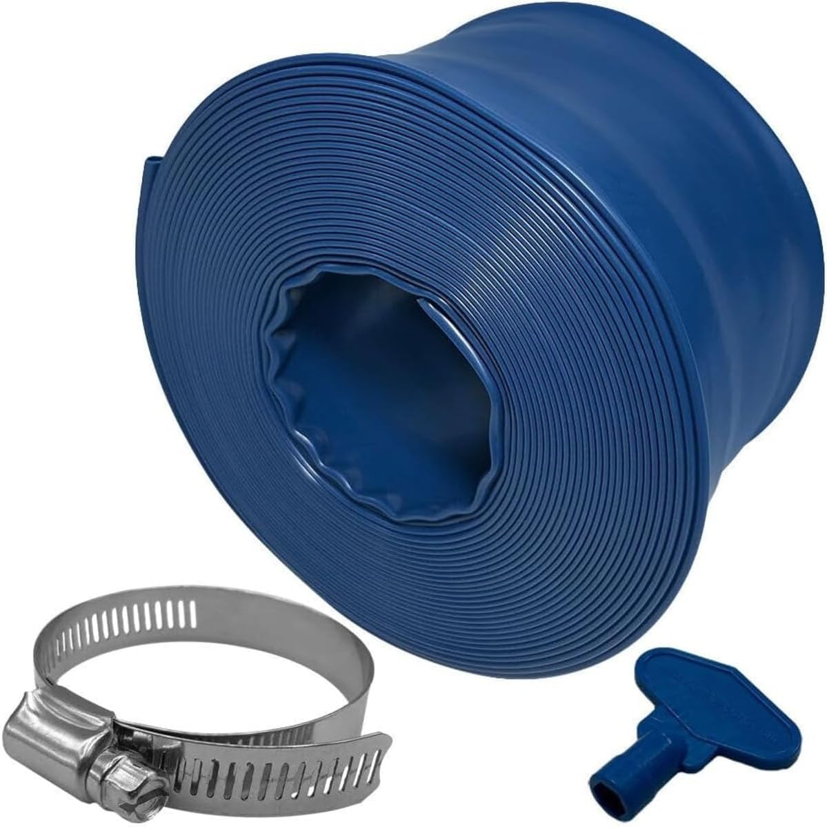 Replacement for Puri Tech Heavy Duty Pool Backwash/Drain Hose Clamp and Key Included 2in x 25 ft