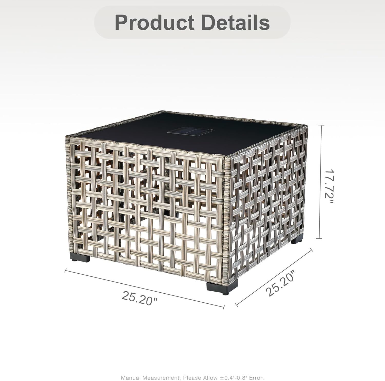 Patio Furniture Solar Powered Coffee Table,Mix and Match Pieces