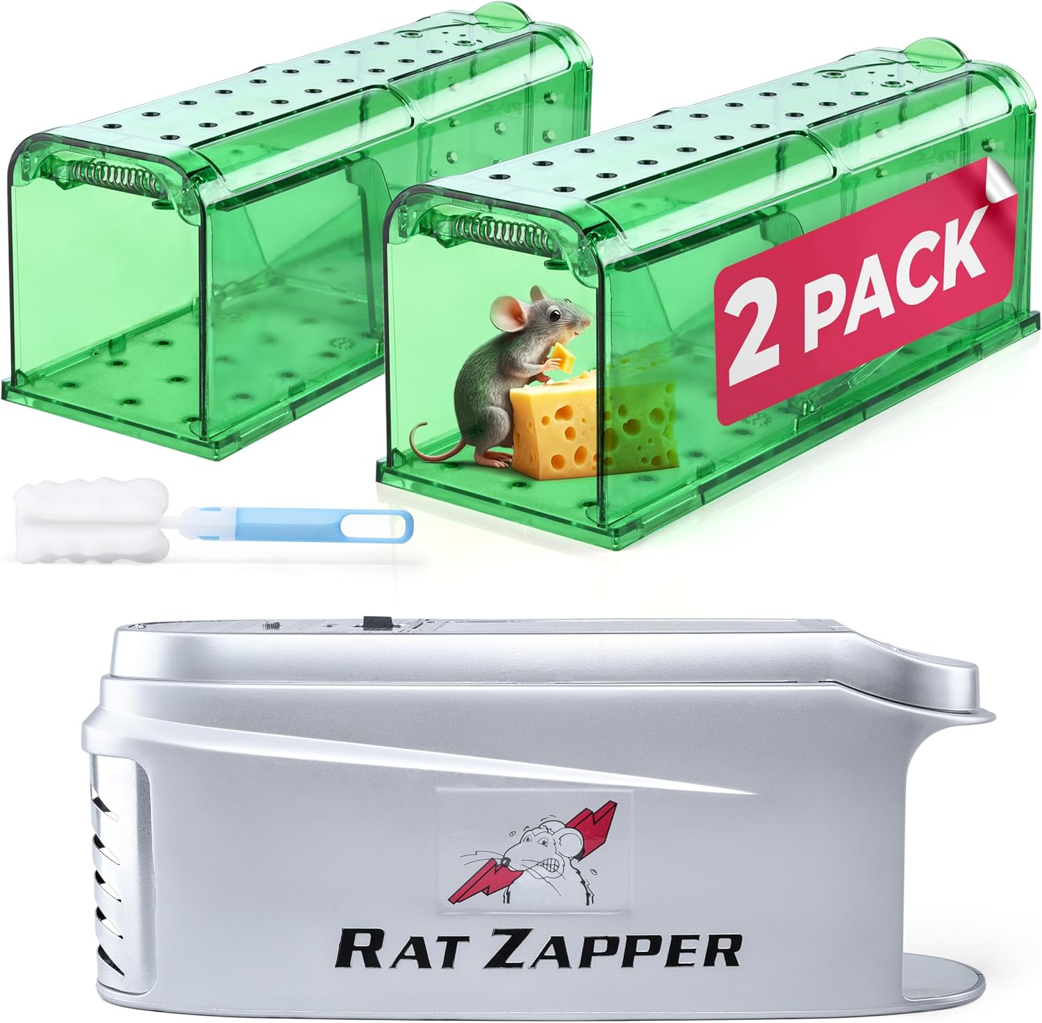 Teal Elite Rat Zapper and 2 Pack Mouse Trap Bundle