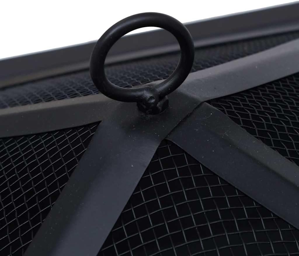 Black Powder-Coated Steel Fire Pit, 16.5