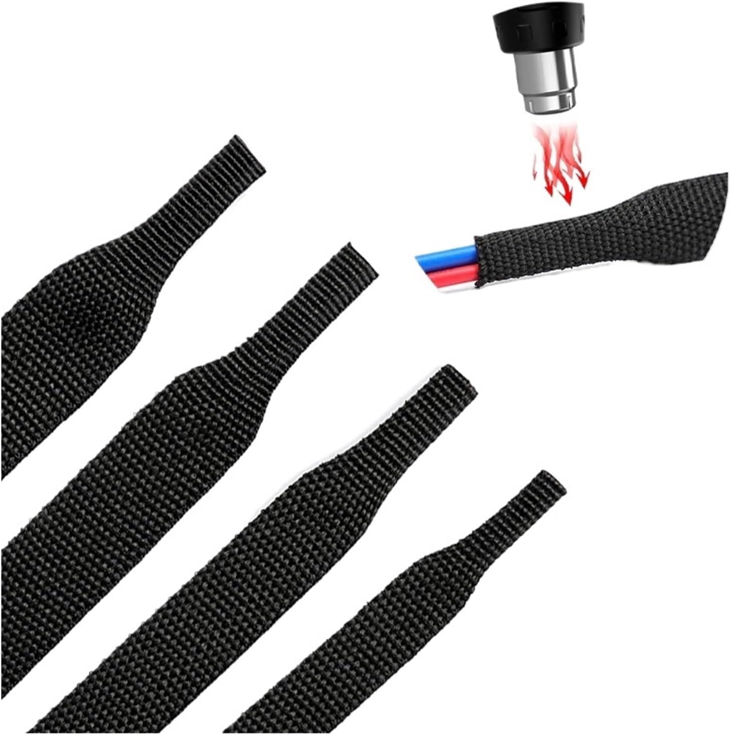Revive Furniture 1~50m Braided Cable Sleeve PET Heat Shrink Tube Insulation Flam Retardant Shrinkable Wire Wrap Sheath Protection Organizer(ID 12MM_50 METERS)