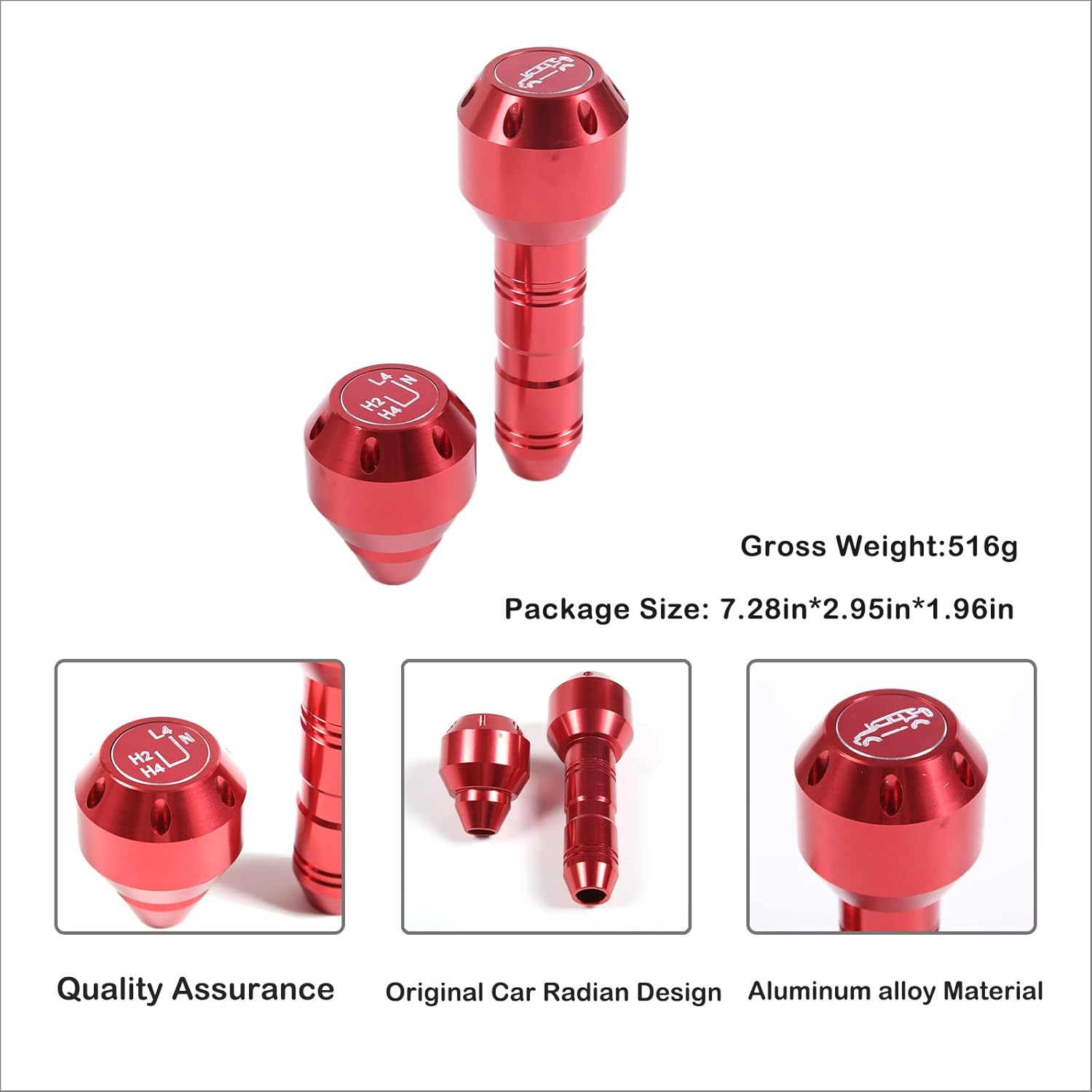 Gear Shift Knob Fit for Toyot@a FJ Cruiser 2007-2021 Aluminum Alloy Weighted Gear Lever Metal Stick Shifter Handle Center Console Car Automatic Gear Stick Shift Knob Replacement Interior Accessories