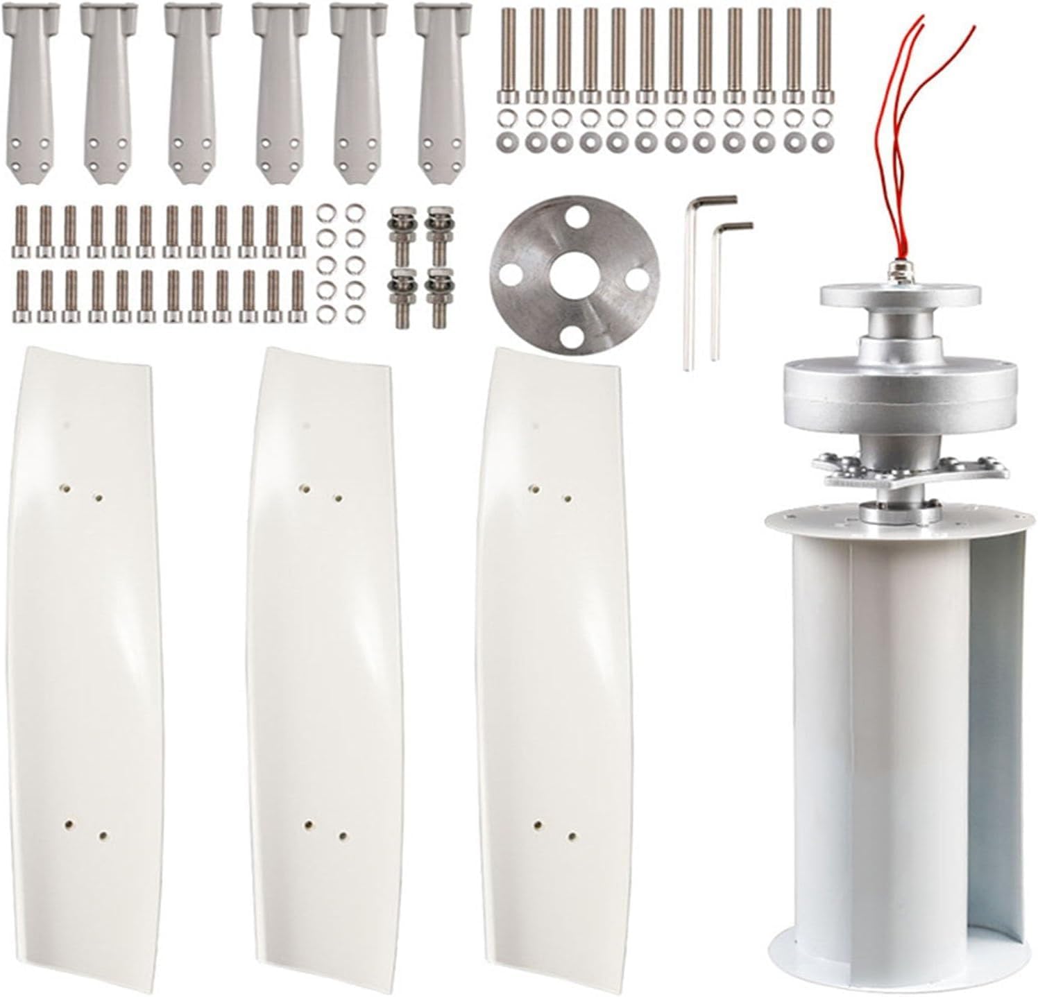 CAJUCA 8000W Vertical Axis Wind Turbine Kit Wind Turbine + 100W *2 Solar Panel + Wind and Solar Hybrid Controller Magnetic Levitation Motor Wind Turbine