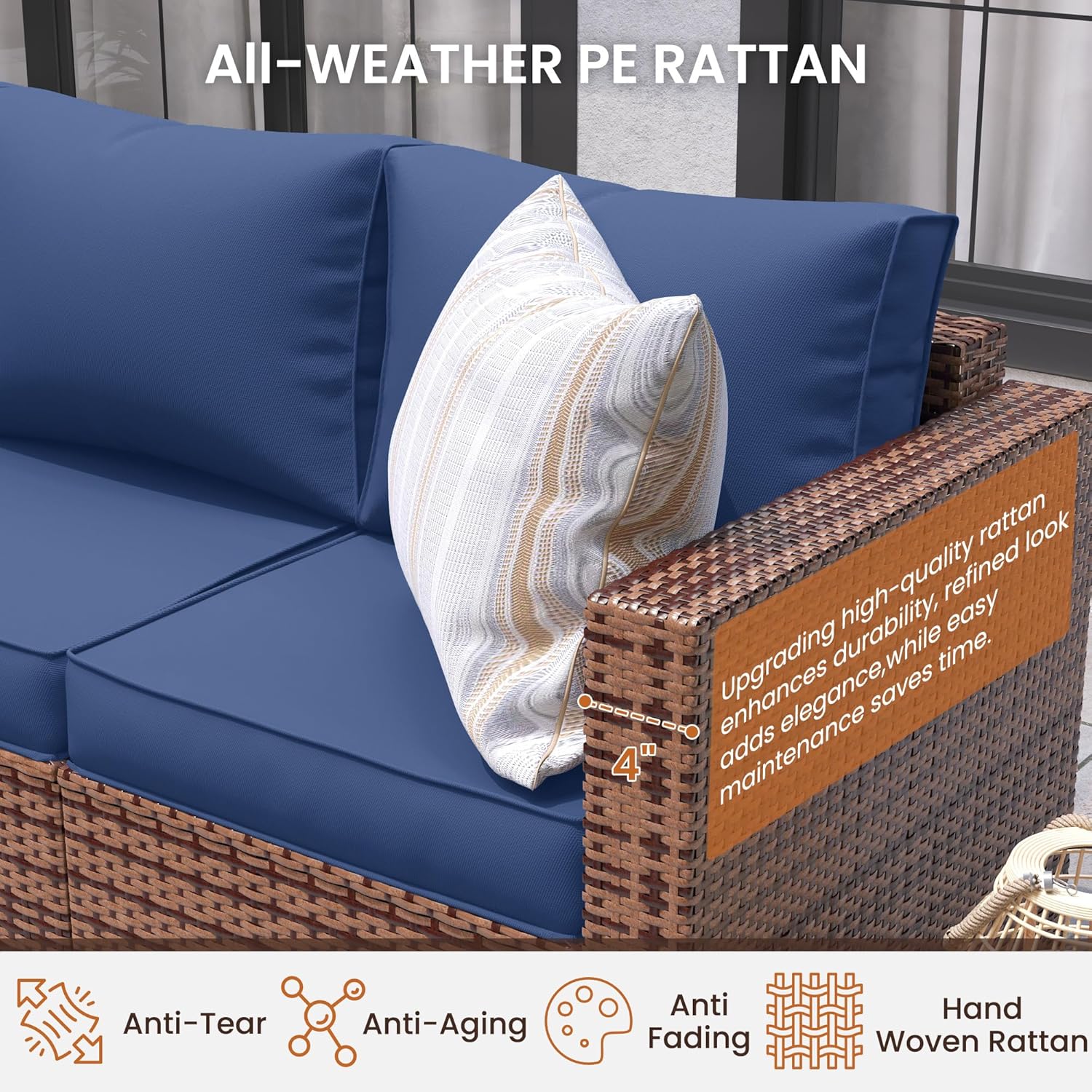 UDPATIO Patio Furniture Set with 44