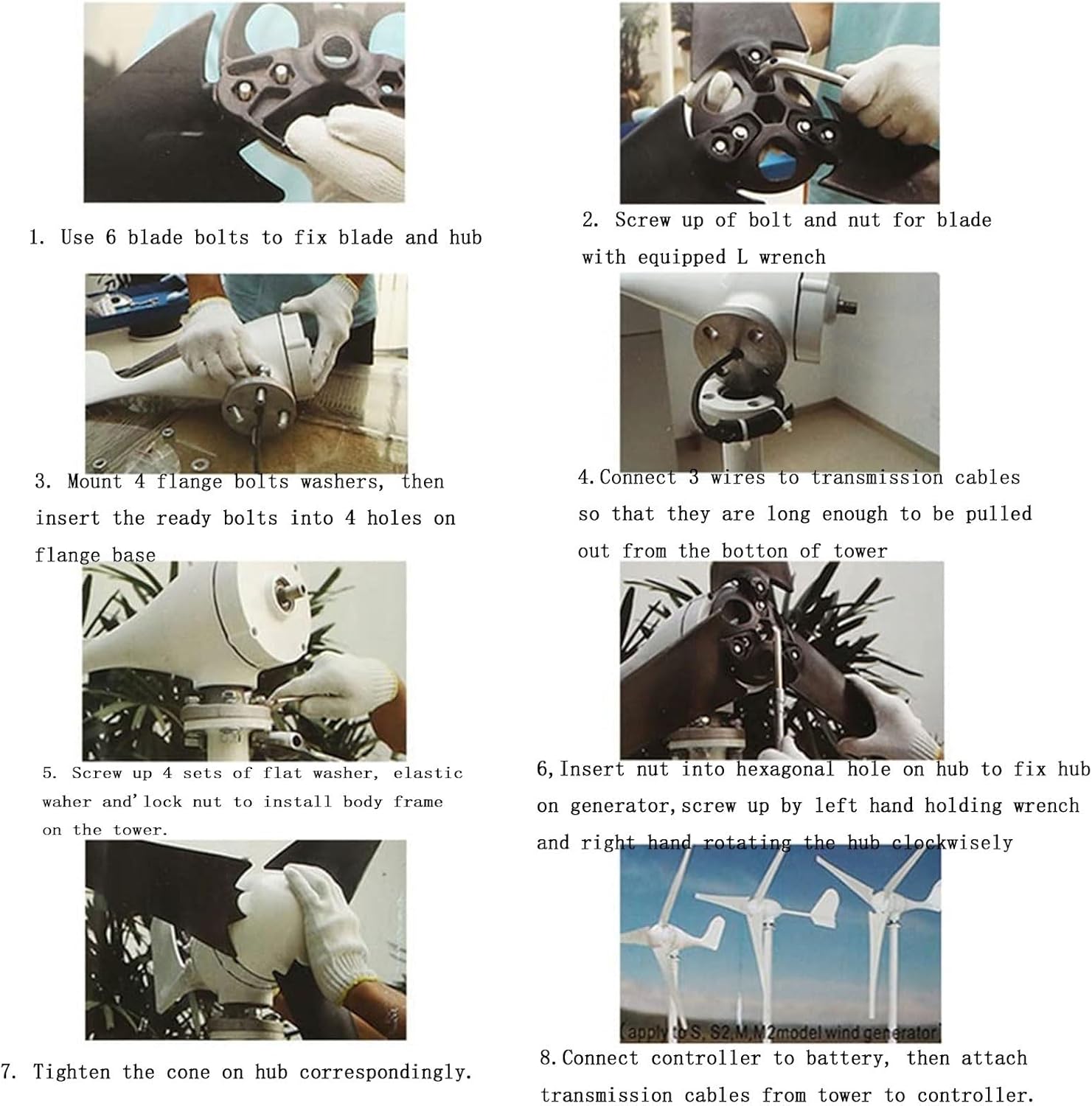 2000W 12V／24V／48V Wind Generator Alternative Energy Windmill, Wind Turbines Kit with Controller Suit for Hybrid Solar Three-Phase Permanent Magnet Synchronous Generator (24, Volts)