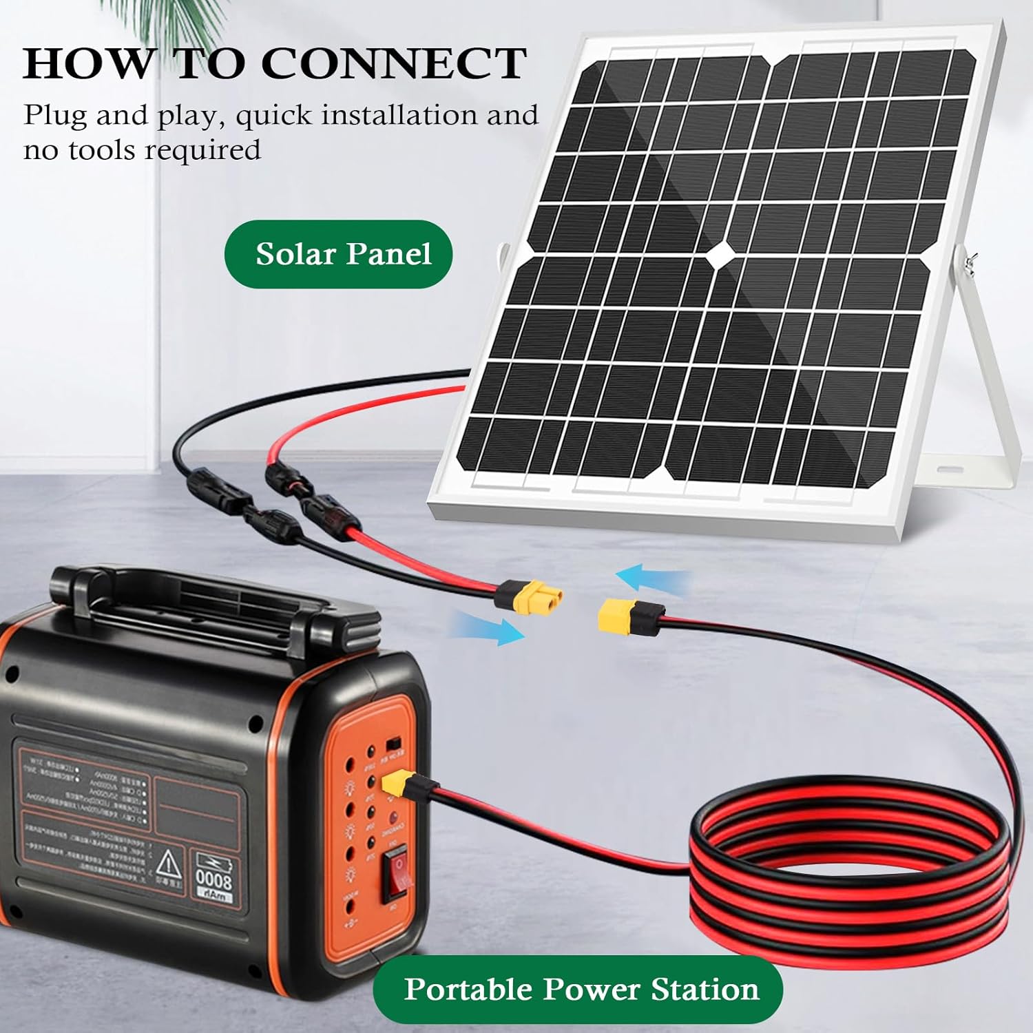 12AWG XT60 Extension Cable 50FT XT60 to XT60 Cable with Male to Female Connector for RC Battery Portable Power Station Solar Panel