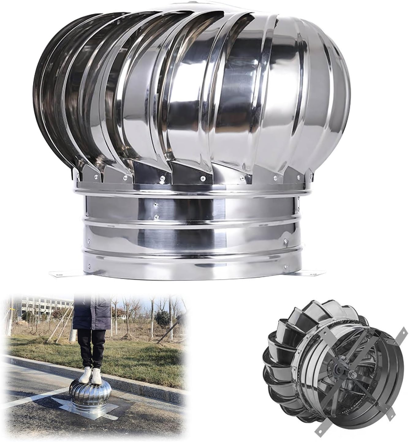 Rotating Wind Turbines Roof nts, Stainless Steel 304 Roof ntilator, 4 Inch 8 Inch 10 Inch 12 Inch Air nt Outlet, Chimney Cowl Attic Air nt Outlet ntilating Fan