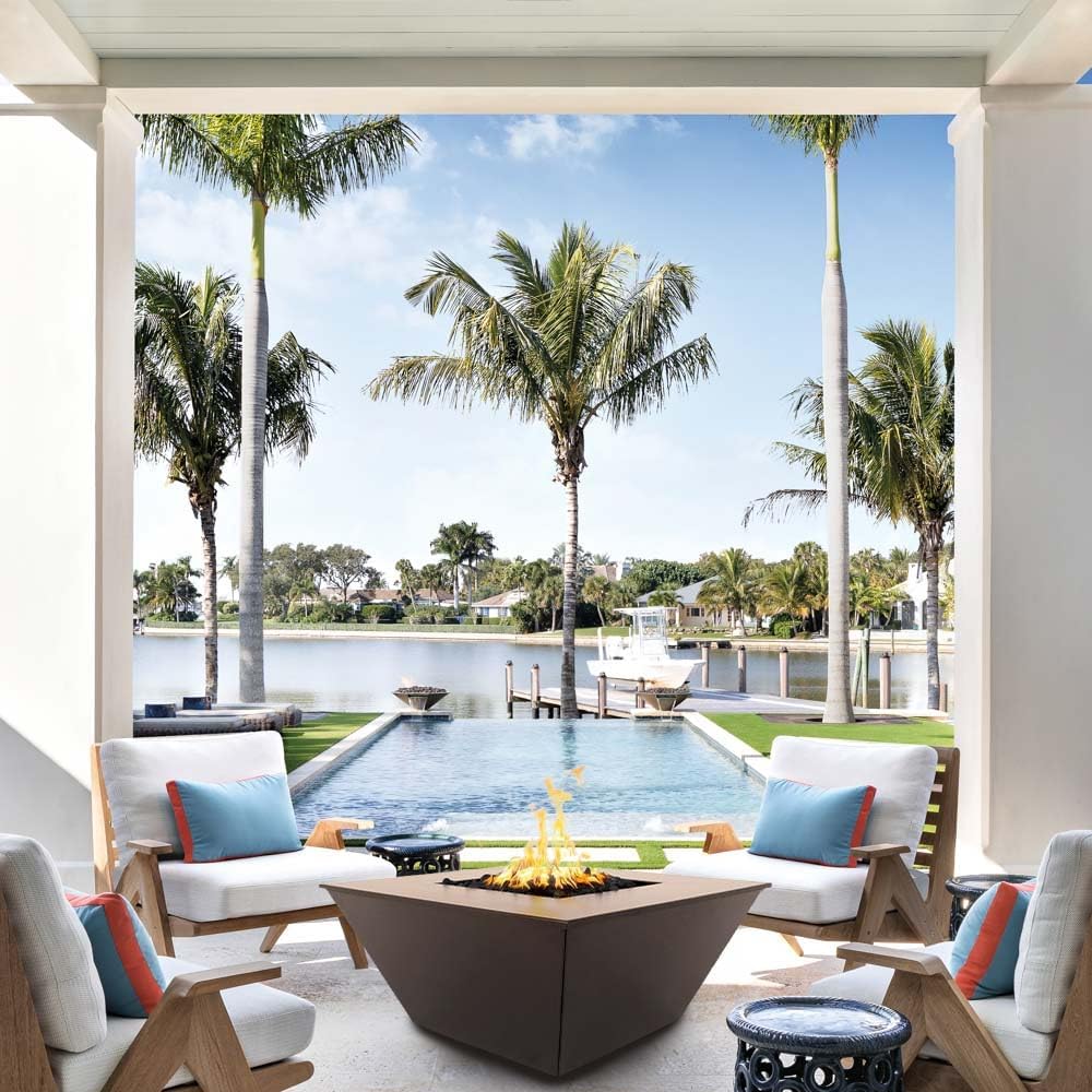 Washington Match Lit Gas Fire Pit Table, Copper Vein (WASHINGTON-MLK-49-CV)