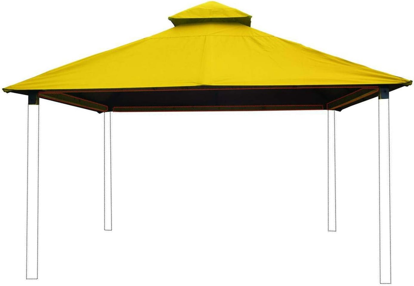 Gazebo Roof Kit with Canopy - Durable Aluminum Framing & Sun-DURA Cover - Easy Assembly Outdoor Shade