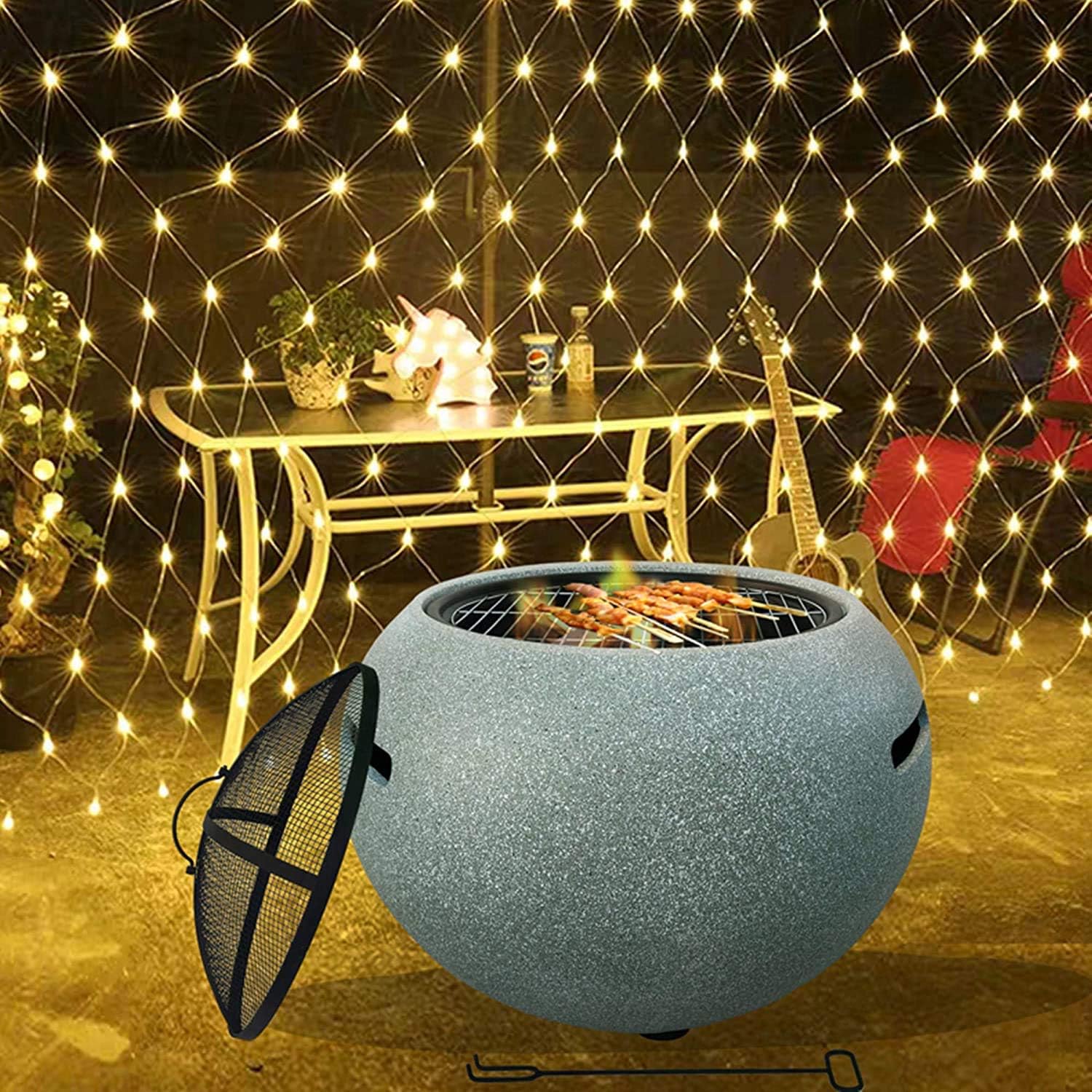 Outdoor Courtyard Charcoal Grill, Heating Stove Garden Fire Pit Large Fire Bowl Charcoal Grill, Portable Small Grill for Barbecue, Campfire Cooking