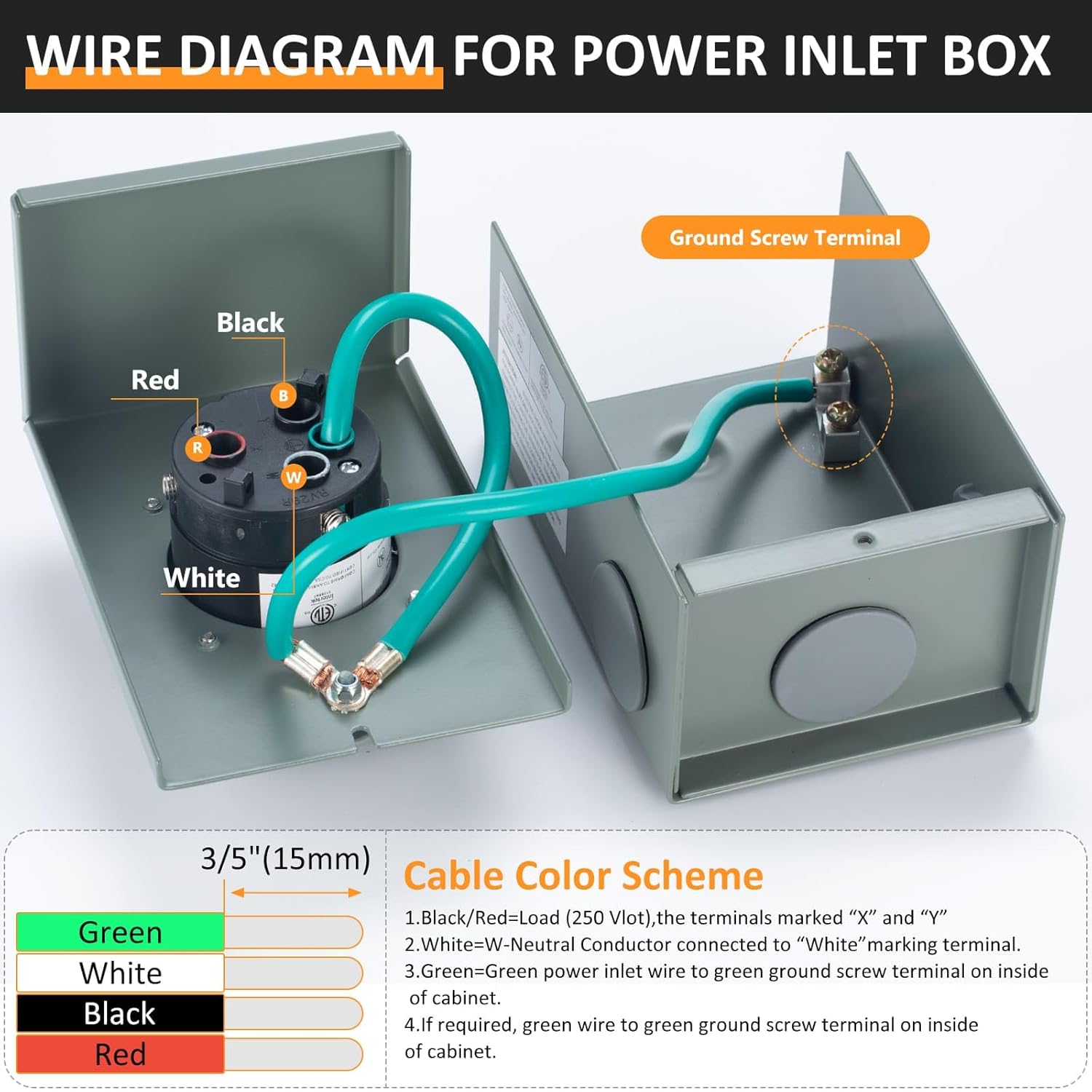 BOYISEN Pre-Drilling 50 Amp Generator Inlet Box and 5th Wheel King Pin Lock Keyed Alike