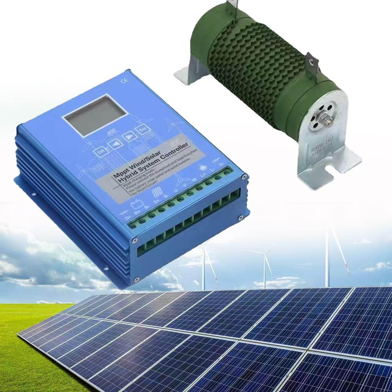 Charge Controller for Off-Grid Systems with Photovoltaic and Battery Dual Power Supply, Wind Solar Hybrid Charge Controller 6000W-14000W, MPPT Solar Charge Controller 12V-48V LCD Display 24V