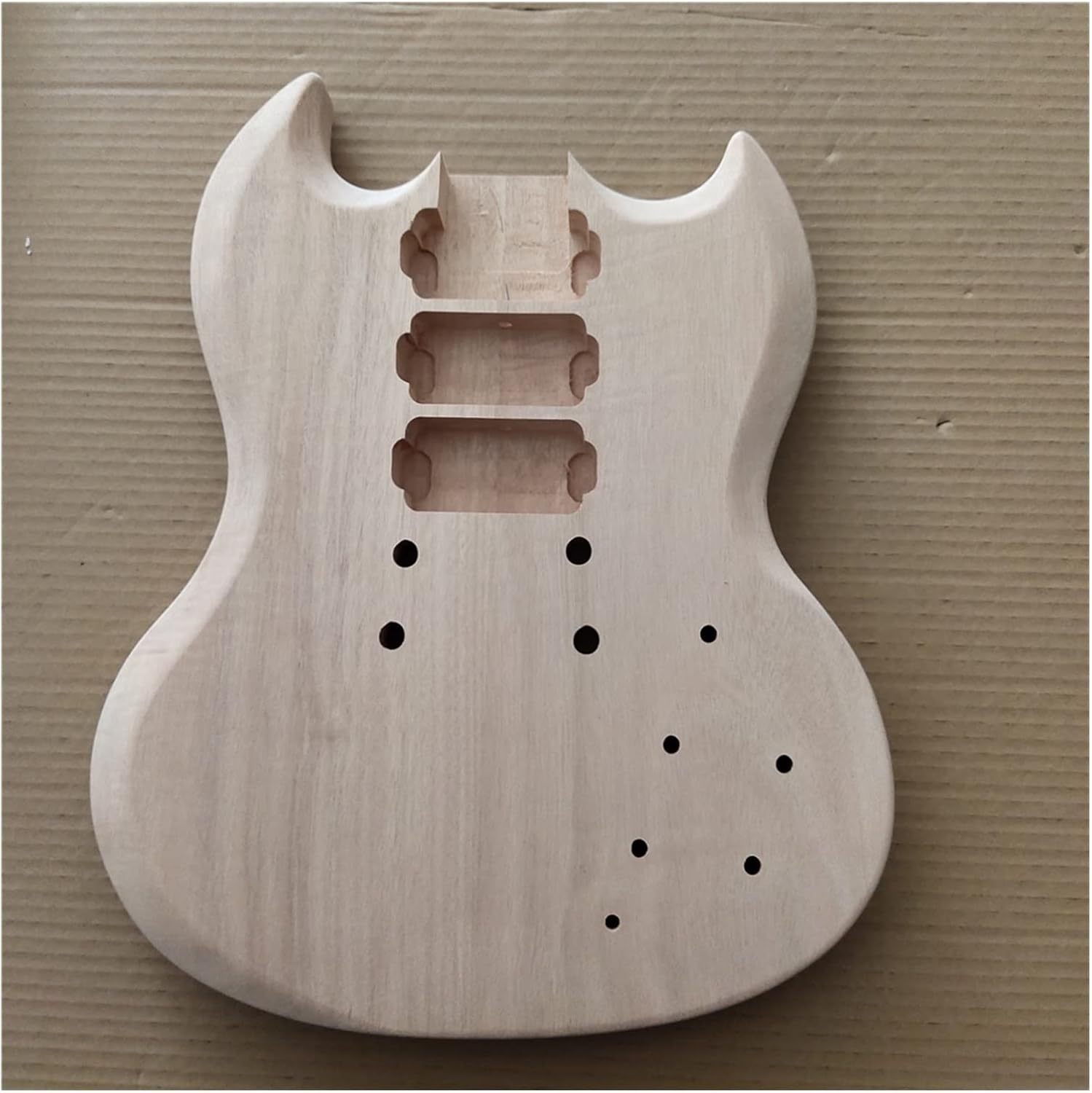 TSTS Unfinished DIY Electric Body for SG Style Guitar Mahogany Guitar DIY Accessory