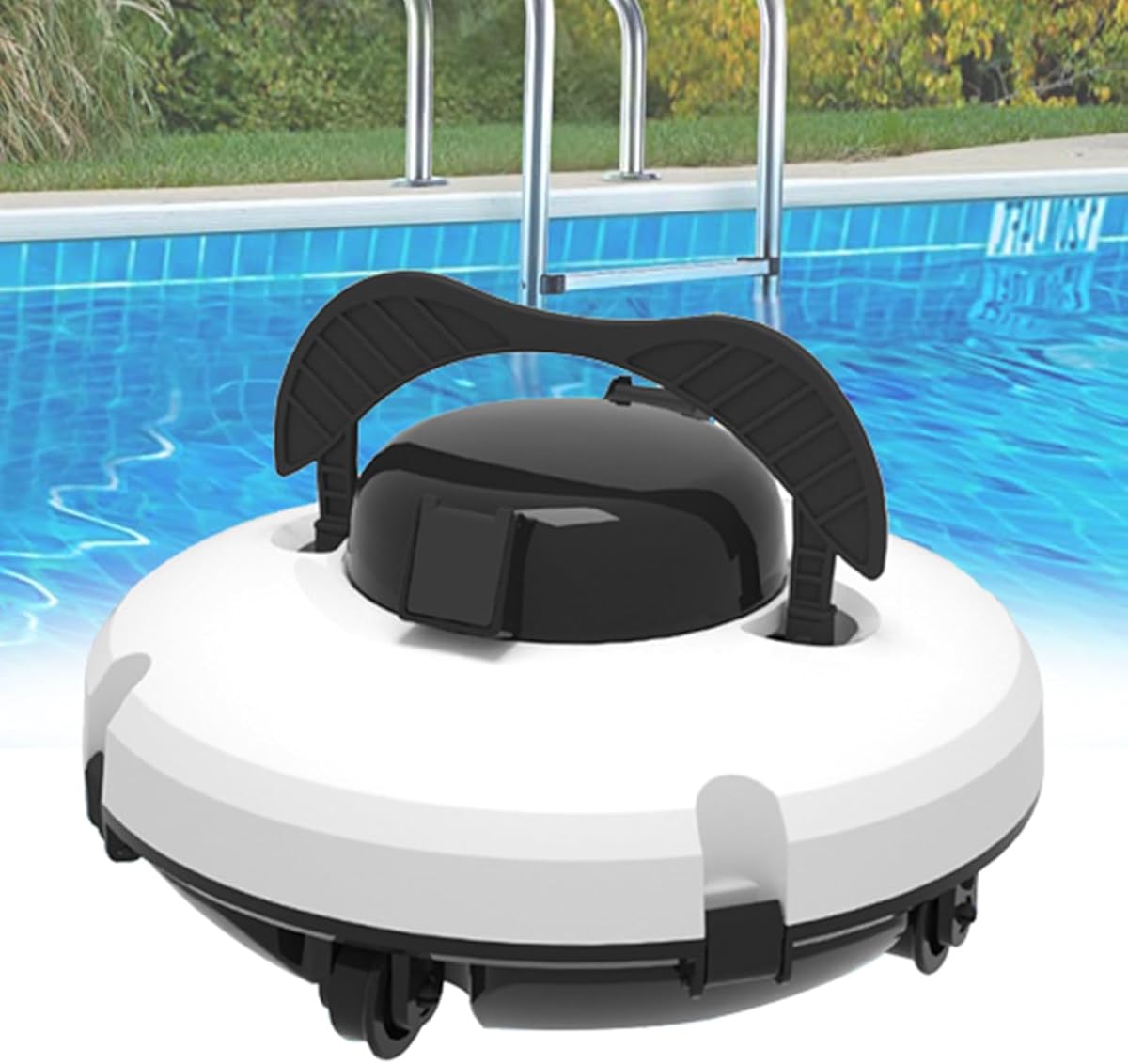 Cordless Robotic Pool Cleaner, Automatic Pool Vacuum with Powerful Dual Drive Motors, Low Battery Self Parking Function (Lasts 120 Mins)