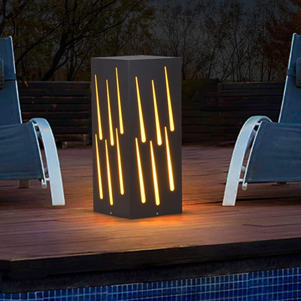 Outdoor Lamp,Landscape Lighting Rustproof Waterproof Pool Deck Lighting European Style Lawn Exterior Pole Lantern Light, Set of 1 Black Post Light for Gate Porch/Stone Pillar