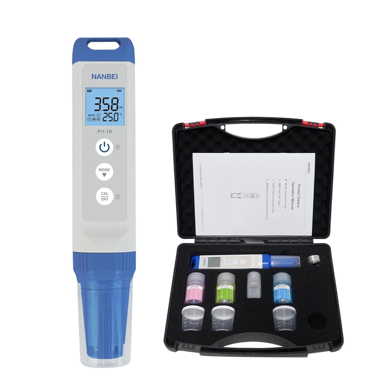 lab ph Meters with ATC,Digital ph kit,±0.01 pH Accuracy, Digital PH Meter with Backlit LCD Display, 1-3Points Auto Calibration,Portable pH Meter for Hydroponics Plants, Aquarium and Pool