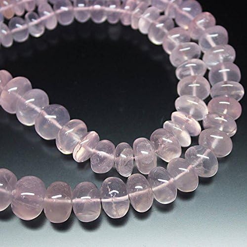 Natural Pink Rose Quartz Smooth Gemstone Rondelle Gemstone Loose Craft Beads Strand 18