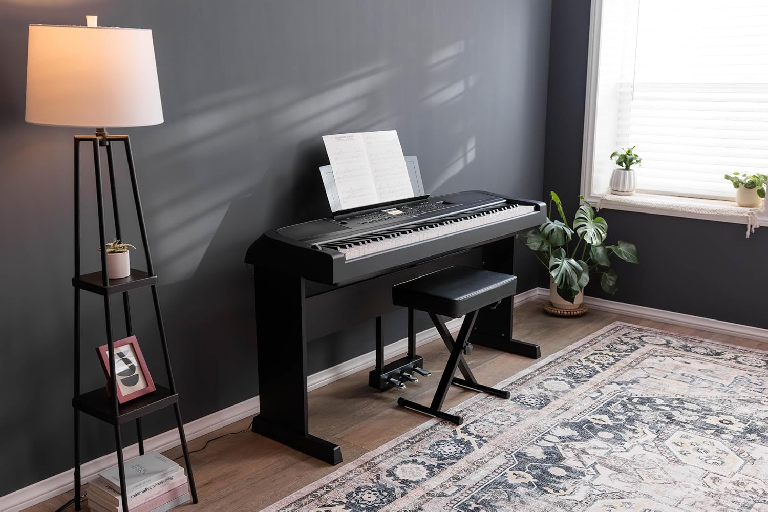 Yamaha DGX-670B, 88-Key Weighted Digital Piano with Sustain Foot Switch and Music Rest, Black - Furniture Stand Sold Separately