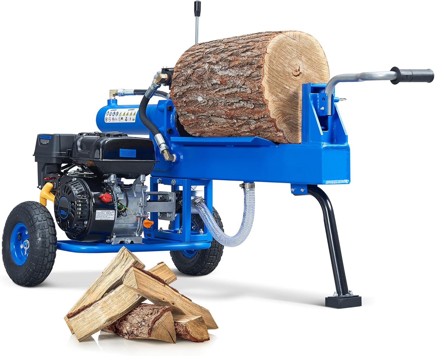 20 Ton Portable Gas Log Splitter, 7HP Engine Wood Splitter with Dual-Gear Hydraulic Pump, Rapid Auto Return, Max Log Size 21