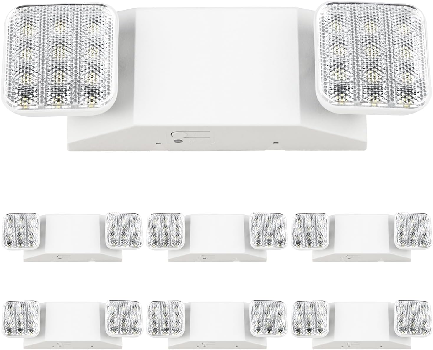 Sunco 6 Pack LED Emergency Lights for Business, Commercial Lighting, Power Outages, Offices, with Backup Battery (90 Minutes), Wall Mount, Hard Wired, 120-277V, Fire Resistant (94V-0) UL