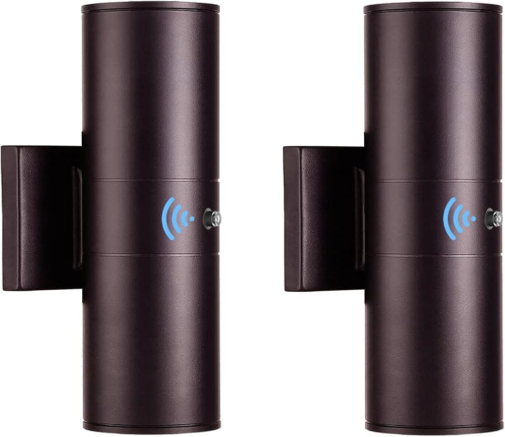 Tipace Oil Rubbed Bronze Sensor Modern Outdoor Porch Lights 2 Pack Brown Dusk to Dawn Outdoor Wall Sconce, Exterior Wall Light Fixtures for Courtyard,entryway,Garage (Bulbs Not Included)