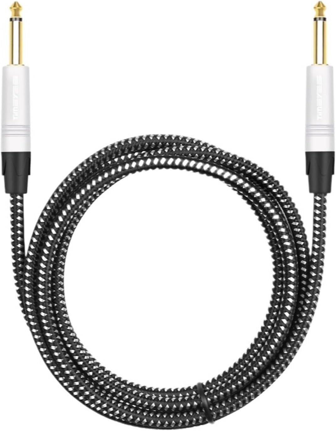 6.35mm Jack Audio Cable to1/4 TS Mono Male Aux Unbalanced Instrument Cable for Guitar Bass Amplifier Keyboard Electric Mandolin(3m)