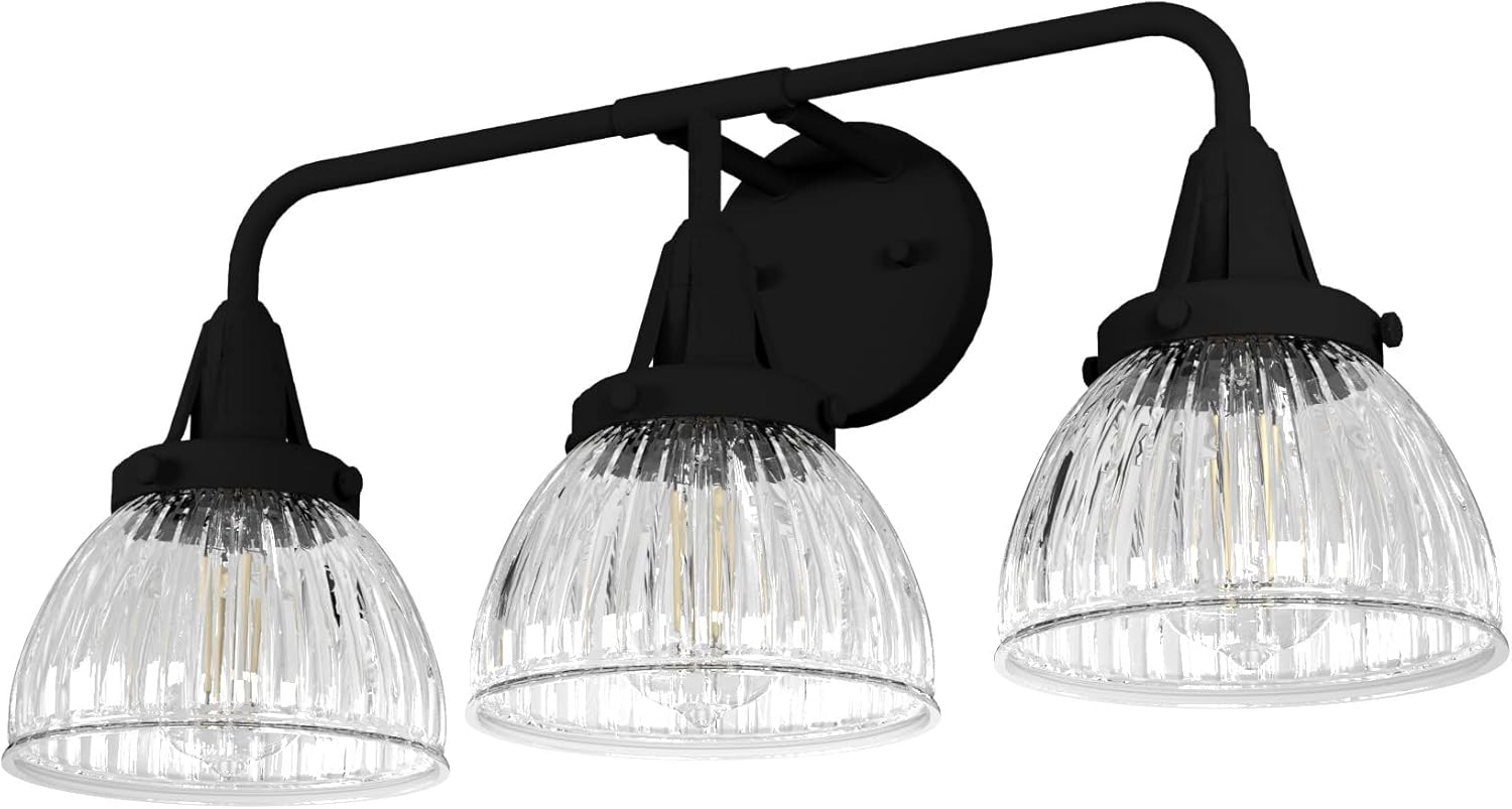 Hunter - Cypress Grove 3-light Natural Black Iron, Medium Size Vanity Light, Dimmable, Transitional Style, for Bedrooms, Kitchens, Foyers, Bathrooms - 19257