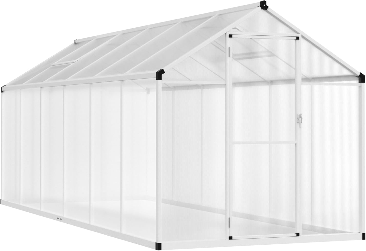 MUPATER 6 x 12FT Greenhouse for Outdoors, Heavy Duty Greenhouse with Lockable Door & Adjustable Roof Vent, Aluminum Green-House Kit with 4MM Polycarbonate Panel for Backyard, Garden, White