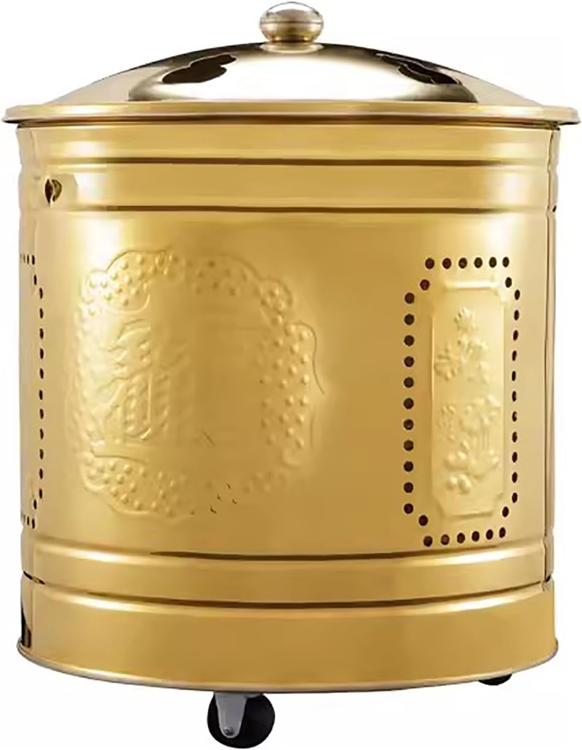 Fire Pit, Incinerator, Burn Barrel for Yard Waste, with Rollers, Used to Worship Ancestors or Leaf Trash Trash Burning(Large)