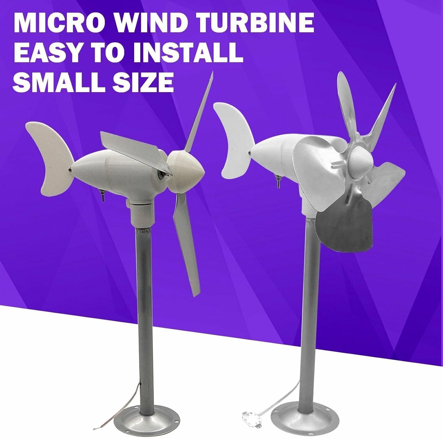 DIY Windmill Kit Miniature Wind Generator Three-Phase Permanent Magnet Brushless Generator Model Windmill Window Display DIY (Color : 3blade+5blade 2pc)