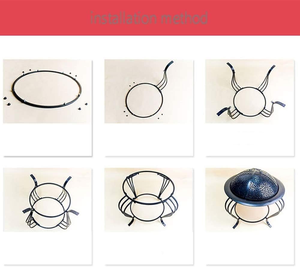 Fire Pit,Cast Iron Grill, All in One Open Fire Cooking, Stainless Steel Garden Grill Brazier BBQ Indoor Charcoal Fire Pit Carbon Stove Home Heating Stove Outdoor Barbecue