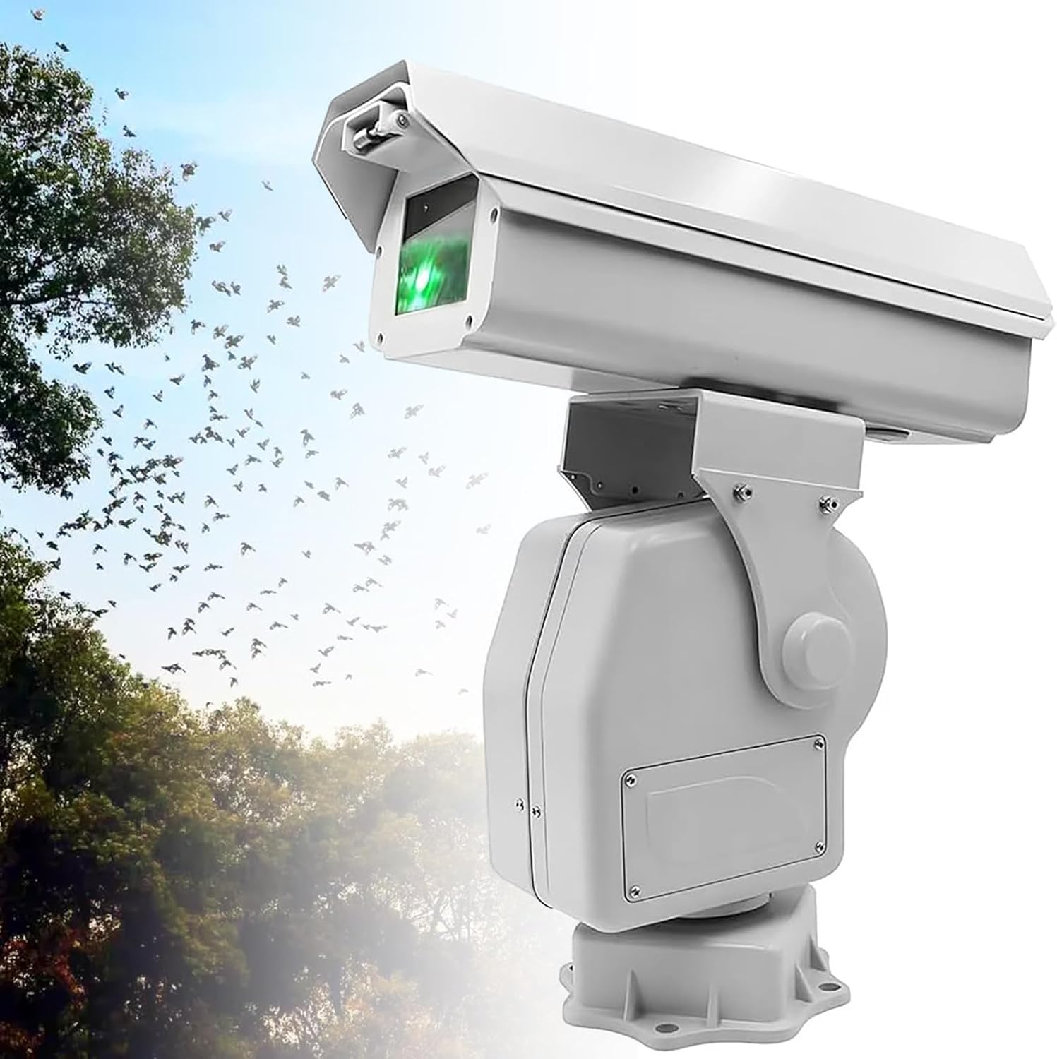 Automatic Bird Repellent Laser Devices, 360° Rotary Automatic Cruise Bird Scarer, APP Remote Control, IP66 Waterproof, Quiet, for Substations, Airports, Orchards, Farmland A