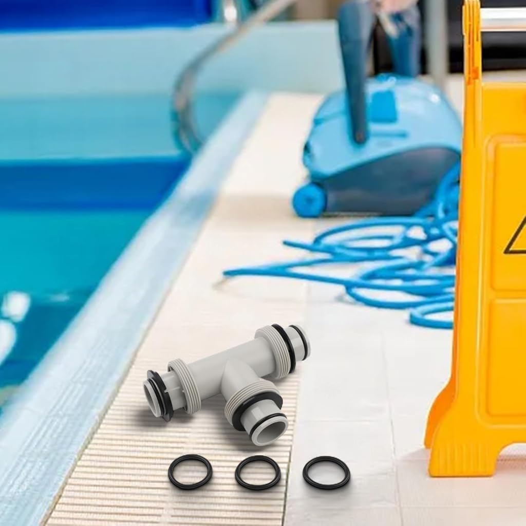 Hose Adapter 1.5in Tee T-Connector Dual Split Hose, Plunger Valve for Intex-Pool Replacement for OEM