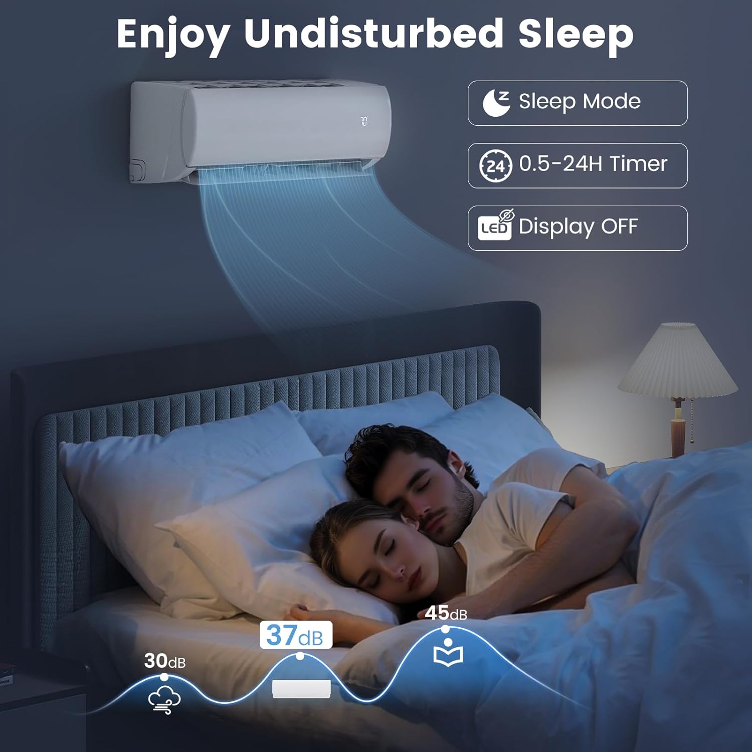 ARLIME 23000 BTU Mini Split AC, Wifi Enabled Air Conditioner with Inverter & Heat Pump, Works with Alexa, Energy-saving Quiet Ductless Wall AC Unit with Installation Kit, 17 SEER2 (23000BTU 208~230V)