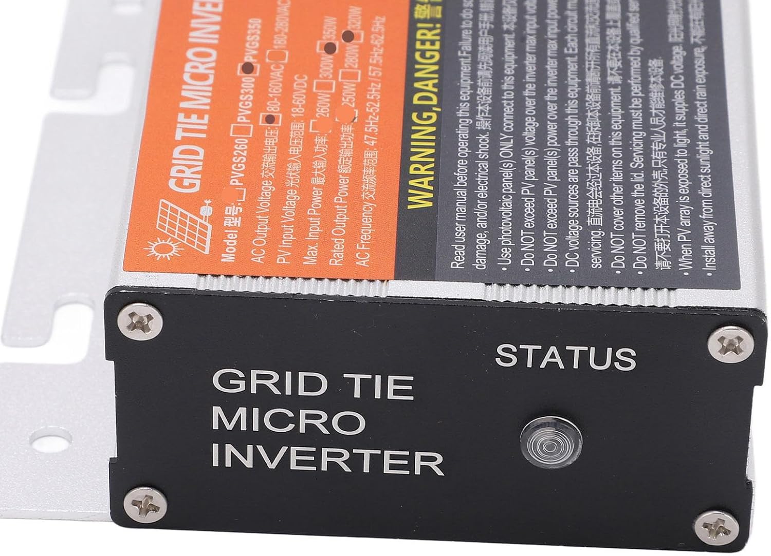 1860V Inverter Solar PV Micro Grid Tie Inverter Grid Tie Micro Inverter Home Use Solar Inverter (PVGS-350W(18-60V) 110V)