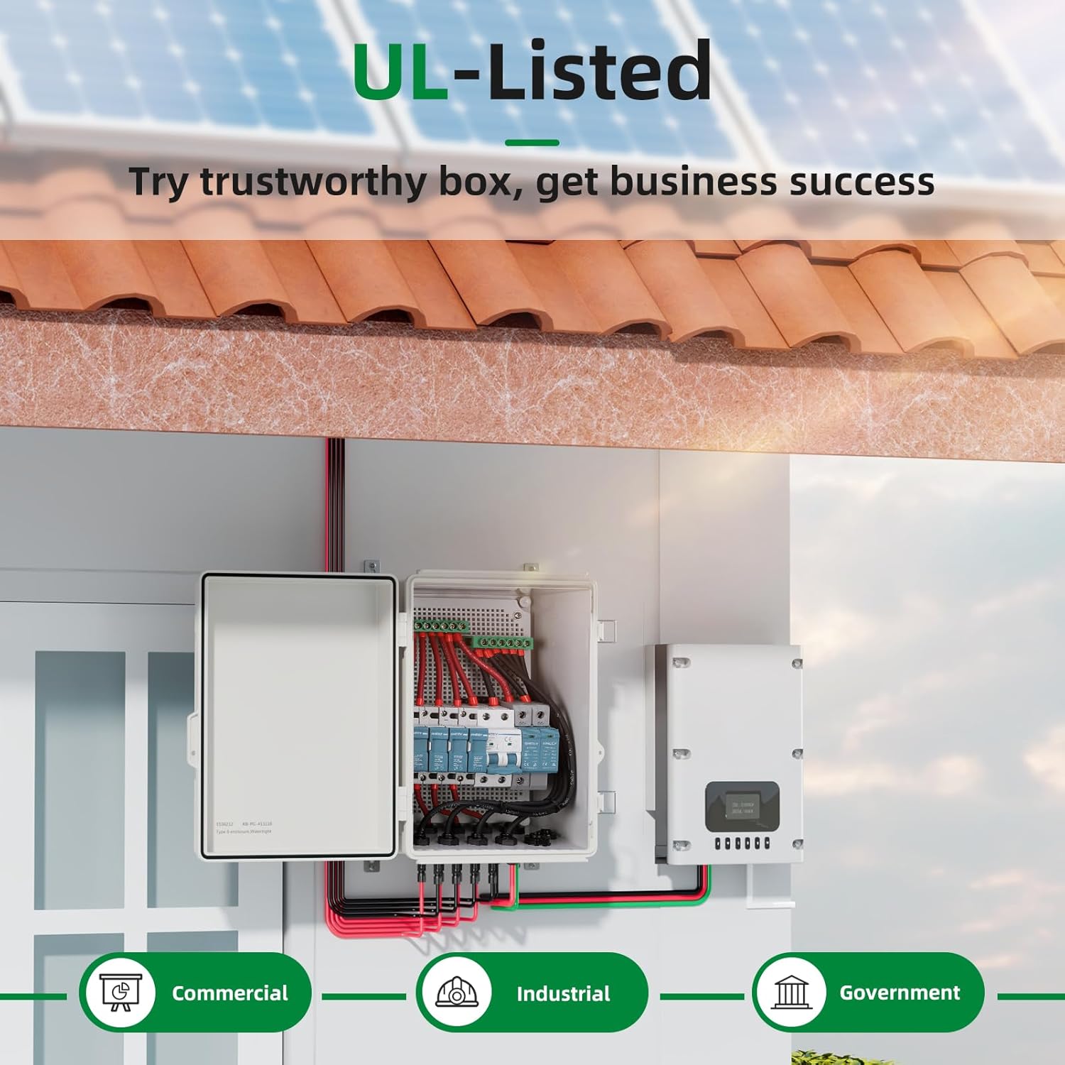 UL Certified Junction Box, NEMA 6 Weatherproof 94V-0 Flame Retardant, Plastic Electrical Enclosure for Industrial Projects, Includes Mounting Plate (Grey Cover, 16.1